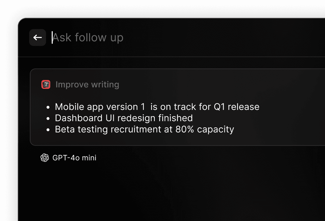 Improve writing ai command